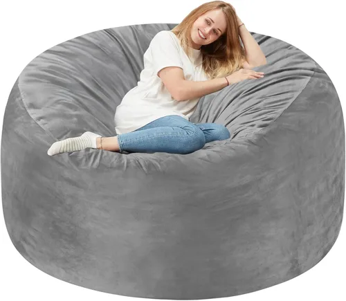 Miniatura 27 de Homguava - Sillón puff de 3 pies Sillón estilo puff grande de 3 pulgadas con relleno de espuma viscoelástica, sofá suave con funda de terciopelo