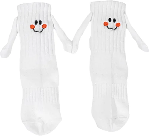 Calcetines a juego para la familia, divertidos calcetines magnéticos de tubo medio, calcetines sonrientes para padres y niños