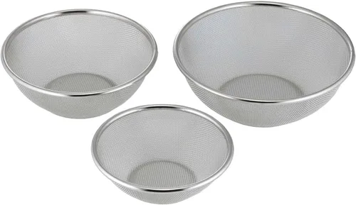 Shimomura TSUBAME 41961 Durable and Not Easy to Deform Round Colander, 3-Piece Set, Dishwasher Safe, Easy to Wash, 6.3 inches (16 cm), 7.5 inches