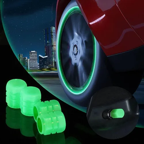 Miniatura 9 de 4 PIEZAS, 8 PIEZAS Tapas Universales Fluorescentes para Válvulas de Neumáticos, Tapas Luminosas para Válvulas de Aire de Neumáticos de Coche