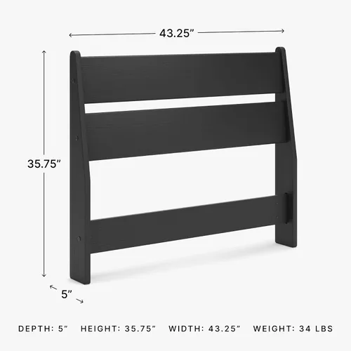 Miniatura 3 de Signature Design by Ashley Socalle - Cabecera moderna con paneles, individual, color negro
