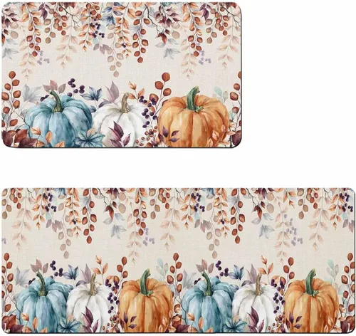Alfombra de baño elegante con diseño de calabaza para bañera, antideslizante, de secado rápido y absorbente, de tierra de diatomeas, para fregadero