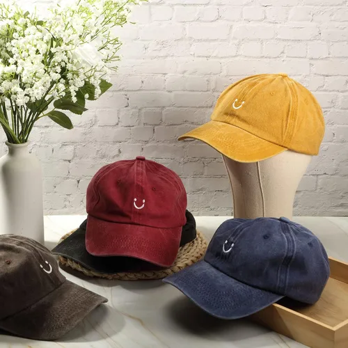 Miniatura 5 de Gorra de béisbol unisex de algodón vintage de perfil bajo sin estructura, gorra de béisbol desgastada lavada y ajustable para papá