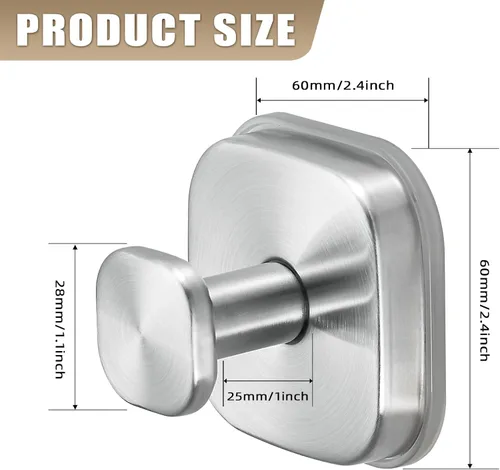 Miniatura 7 de Ganchos de ventosa para ducha - Ganchos reutilizables para baño para toallas, batas y lofa - Montaje sin taladro en cocina, paredes, metal, vidrio