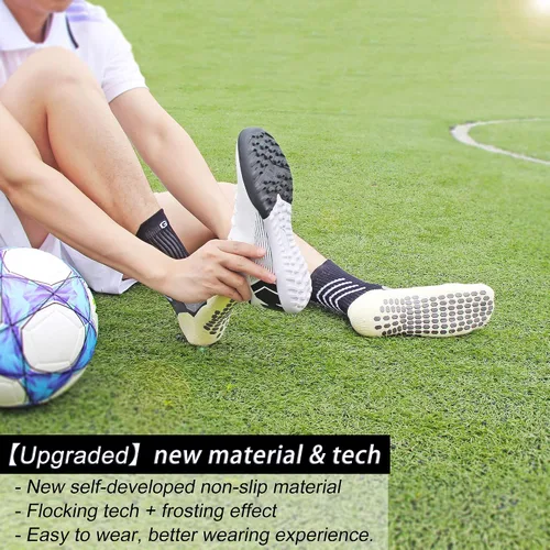 Miniatura 4 de 2.0 Calcetines atléticos antideslizantes para hombres y mujeres, calcetines de fútbol para yoga, correr..