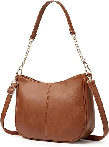 Ashioup Hobo - Bolsos cruzados para mujer, bolsos de hombro de moda, bolso retro de poliuretano con 2 tipos de correas de hombro