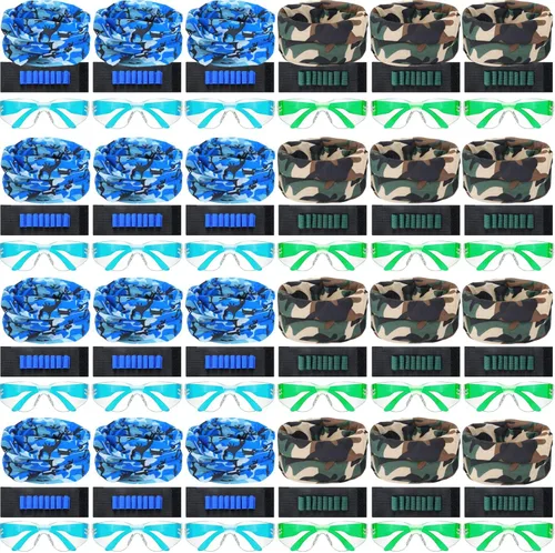 Sosation 24 juegos de suministros de fiesta de armas para niños y niñas, 72 piezas, regalos de fiesta de armas, paquete de cumpleaños de dos Azul y