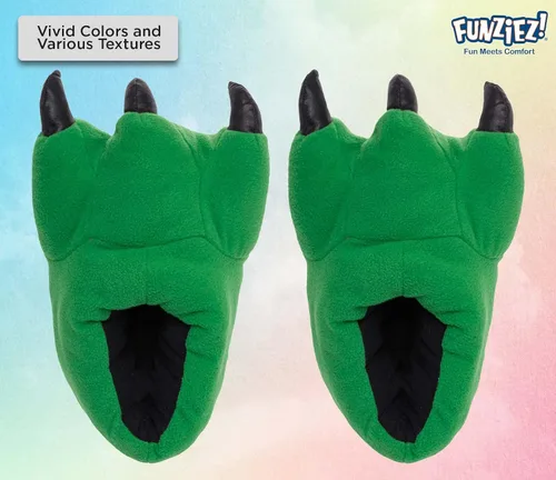 Miniatura 3 de Fuzzy Dinosaur Slippers for Women & Men, Skeleton Feet Funny House Shoes for Indoor & Outdoor, Animal, Feet Cute Novelty