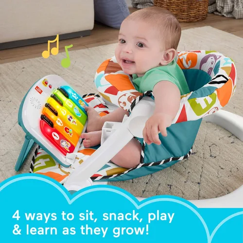 Miniatura 2 de Fisher-Price Silla Portátil para Bebé Deluxe Kick & Play Sit-Me-Up Asiento de Piso con Juguete de Piano de Aprendizaje y Bandeja de Snacks de Bebés