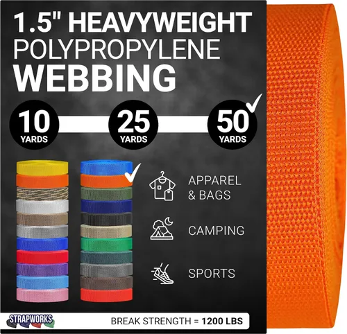 Miniatura 14 de Strapworks Heavyweight Polypropylene Webbing - Heavy Duty Poly Strapping for Outdoor DIY Gear Repair, 1.5 Inches