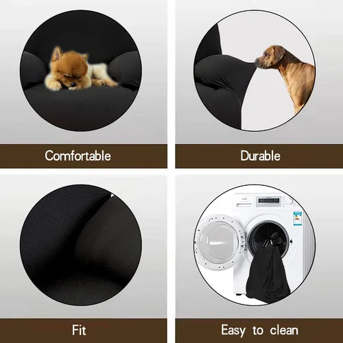 Miniatura 6 de MarCielo Funda elástica para sillón reclinable, 1 pieza, funda para sofá, funda para silla de muebles (negro)