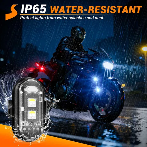 Miniatura 4 de 8 luces estroboscópicas LED inalámbricas, luz estroboscópica LED inalámbrica de alto brillo, 8 colores, 10 modos de flash, carga USB, impermeable