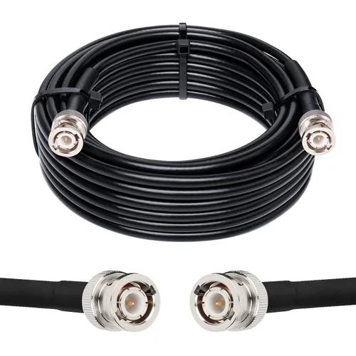Miniatura 13 de MOOKEERF Cable BNC - 1 pie 2 piezas RG58 50 ohm macho a macho cables coaxiales de extensión BNC de baja pérdida para antenas, radios RF, módems
