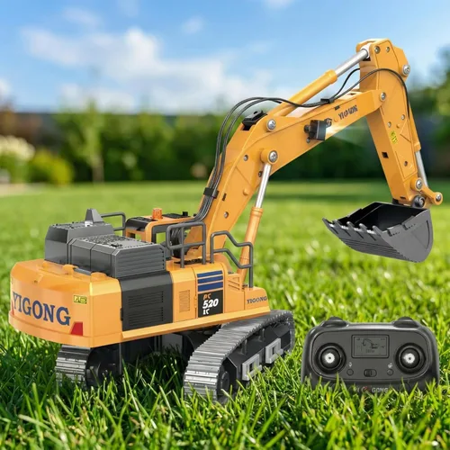 Miniatura 6 de 1/50 Excavadora de control remoto de metal Rc Vehículos de construcción Modelos de excavadora adecuados para entusiastas de los modelos adultos
