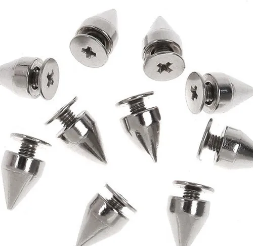 Miniatura 9 de RUBYCA 30 juegos de 0.354 in color negro plomizo bala cono de espiga de metal tornillo trasero DIY cuero-artesanía