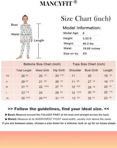Miniatura 7 de MANCYFIT Ropa interior térmica para niñas, con forro polar largo, capa base para niños, ultra suave