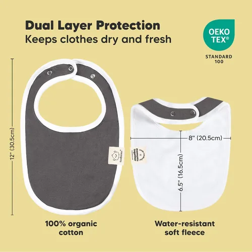 Miniatura 3 de Paquete de 8 baberos orgánicos para niños y niñas, baberos de algodón suave para babear y dentición para bebés niñas y niños, extra absorbentes