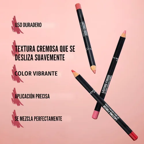 Miniatura 3 de Rimmel Lasting Finish 8HR Lápiz delineador de labios suave, fórmula vibrante y mezclable para bloquear el lápiz labial en su lugar durante 8 horas