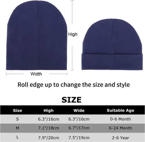 Miniatura 5 de DRESHOW BQUBO - Gorro unisex para bebé, paquete de 8 unidades, gorro de punto suave y lindo para bebé