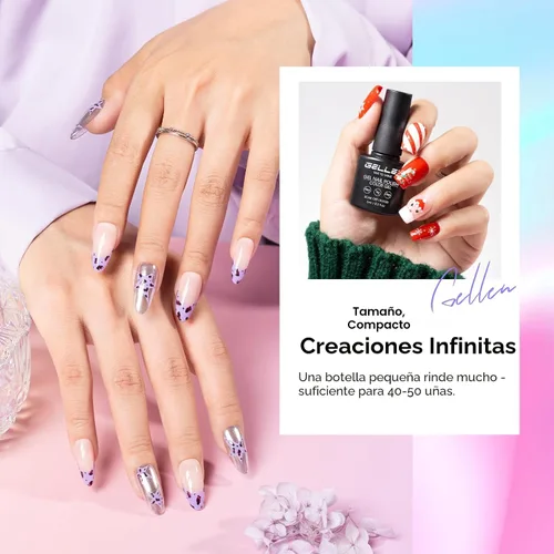 Miniatura 5 de GELLEN Juego de 24 esmaltes de uñas de gel, 20 colores de esmalte de gel UV, rojo, azul, verde, Hema TMPTA TPO 3 libre con capa base y capa superior