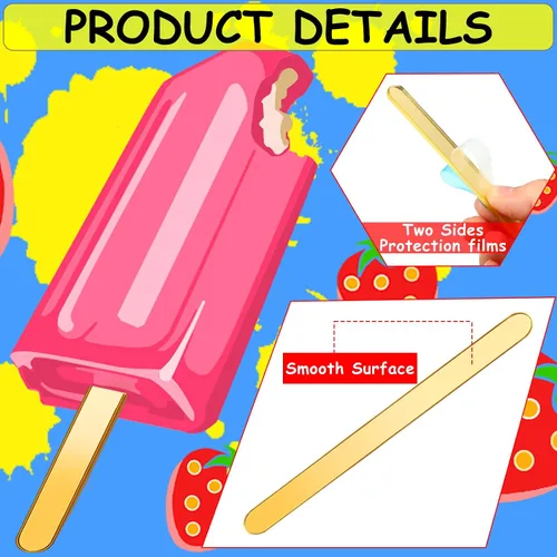 Miniatura 3 de Geiserailie 60 palitos acrílicos para tartas doradas, palitos de helado con purpurina, reutilizables, para tartas de dulces, fiestas familiares