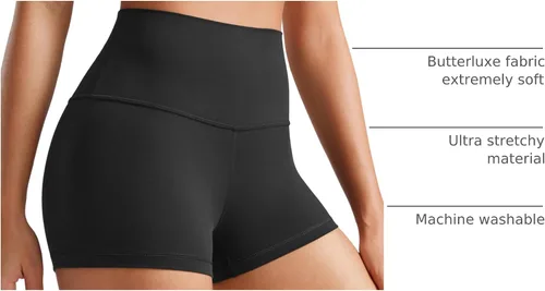 Miniatura 55 de CRZ YOGA Butterluxe - Pantalones cortos de ciclismo de cintura alta para mujer, 2.5 pulgadas, yoga, entrenamiento, elastano, correr, voleibol