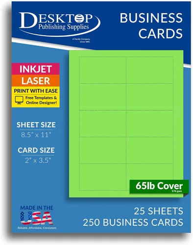 Miniatura 2 de 250 tarjetas de visita azul brillante de 3.5 x 2 pulgadas, hojas de papel de tarjetas de visita en blanco de colores imprimibles, tarjetas de visita