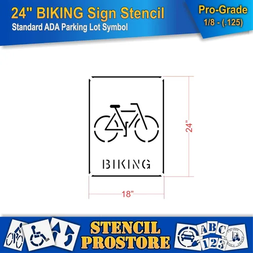 Miniatura 2 de Plantillas de pavimento – 24 pulgadas – Bicicleta con plantilla de palabras para ciclismo – 24 x 18 pulgadas x 1/8 pulgadas (128 mil) – Grado