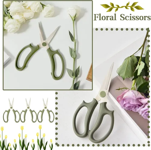 Miniatura 7 de 3 piezas de tijeras de jardín para flores, tijeras florales de podar, tijeras de flores de acero inoxidable con mangos de agarre cómodos, cortadoras