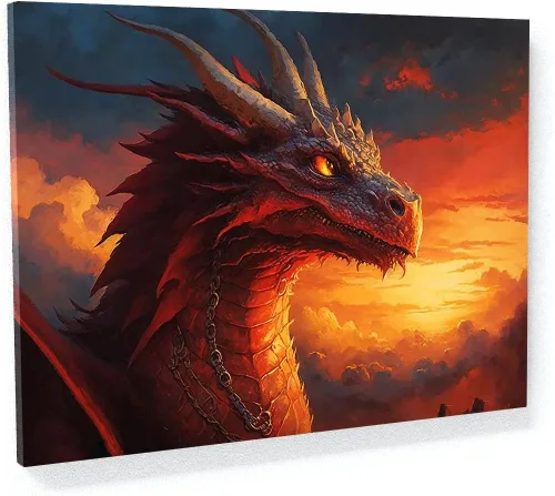 Miniatura 31 de Sense Canvas Dragon Creative 9 - Lienzo decorativo para pared, diseño de dragón para pared, póster grande para el hogar, 40 x 30 pulgadas, 0.75