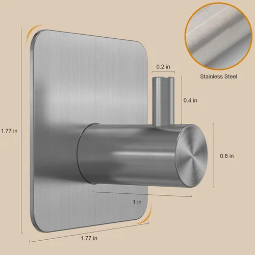 Miniatura 2 de Honmein 6 Piezas Ganchos Adhesivos de Pared para Colgar - Ganchos de Ducha Impermeables, Ganchos de Toalla de Servicio Pesado para Baños, Cocinas
