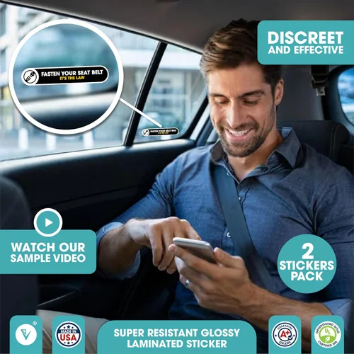 Miniatura 2 de Adhesivos de seguridad para automóvil Fasten Your Seatbelt Adhesivo recordatorio impermeable para poner tu cinturón de seguridad Letrero