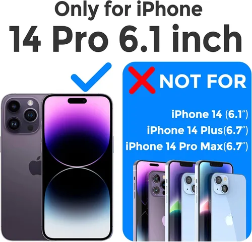 Miniatura 2 de Mkeke Funda transparente para iPhone 14 Pro, protección de grado militar, no amarillea, a prueba de golpes, de acrílico, para Apple iPhone 14 Pro