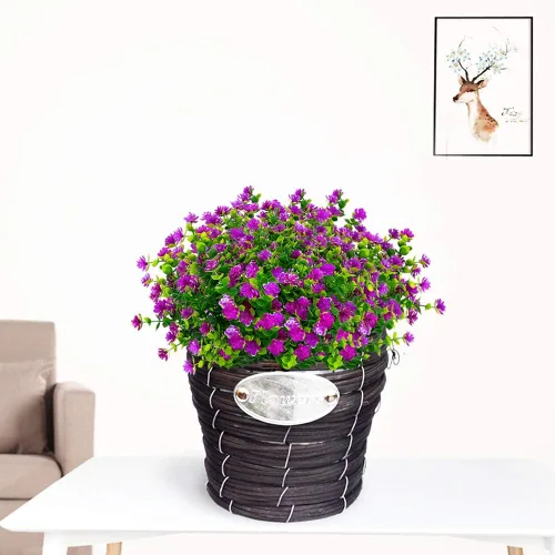 Miniatura 2 de Flores artificiales, arbustos de boj falsos para exteriores, resistentes a los rayos UV, plantas verdes de plástico sintético para colgar