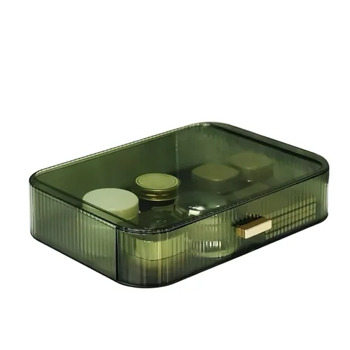 Miniatura 10 de Cajón organizador apilable de plástico transparente Organiza paletas de sombras de ojos, cosméticos y suministros de belleza en un tocador