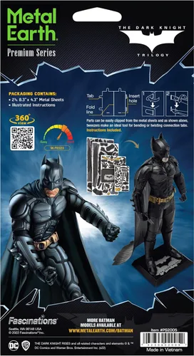 Miniatura 2 de Metal Earth Serie Premium Batman The Dark Knight - Kit de modelado de metal 3D con pinzas