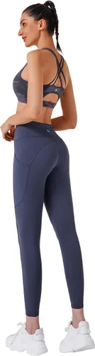 Miniatura 118 de Brasieres deportivos para mujer, con relleno, tipo camiseta sin mangas, sexis, con espalda cruzada, de alto impacto, largos, ideales para practicar