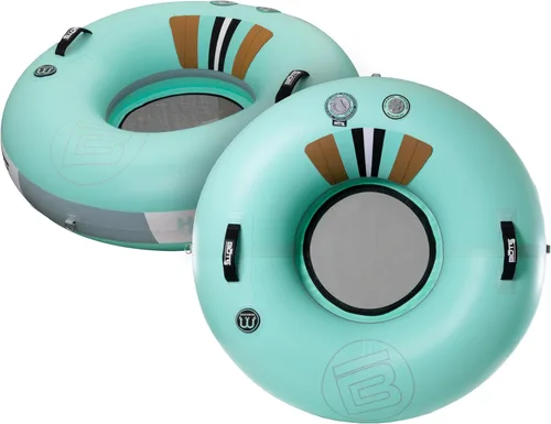 Miniatura 7 de BOTE Flotador inflable para colgar, tubo flotante de lago de 4 pies, dispositivo de flotación de balsa de resortes, juguete de piscina compatible
