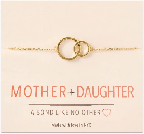 Miniatura 10 de A+O Regalos para mamá, regalo para madre e hija, collar de círculo entrelazado o pulsera