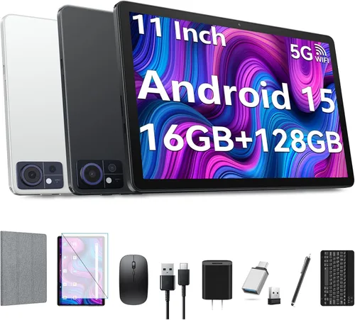 Miniatura 10 de Android 15 Tablet 2026 Última tableta de 11 pulgadas con teclado, 128 GB ROM 16 GB RAM 2TB Expand, 8000 mAh, tabletas Octa-Core con WiFi 5G/2.4G