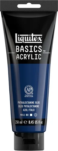 Liquitex BASICS Pintura Acrílica, Tubo de 250ml (8.5 oz), Azul Ftalocianina Azul de ftalocianina