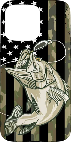 Miniatura 28 de Funda de camuflaje para iPhone 16, diseño de bandera estadounidense, pescador, pescador, camuflaje