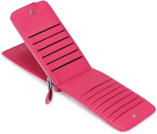 Miniatura 4 de Cartera de piel auténtica para mujer, con cremallera larga con cremallera RFID