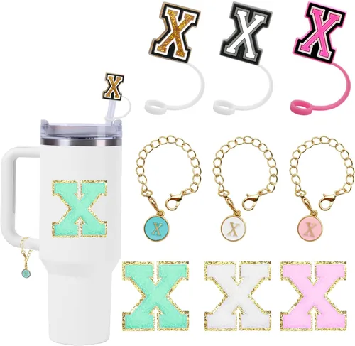 Miniatura 12 de 6 piezas de cubierta de pajita de silicona, popotes reutilizables, toppers para beber, cubiertas lindas, tapa de pajita de gato para topper Stanley
