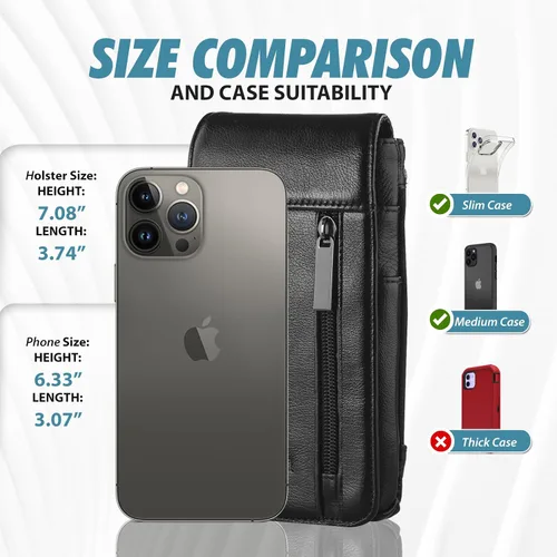 Miniatura 2 de Funda de cuero genuino para teléfono celular para iPhone 17 Pro Max 16 Pro Max 15 Pro Max 14 Pro Max 13 Pro Max Samsung Galaxy S24 Ultra S25 Ultra