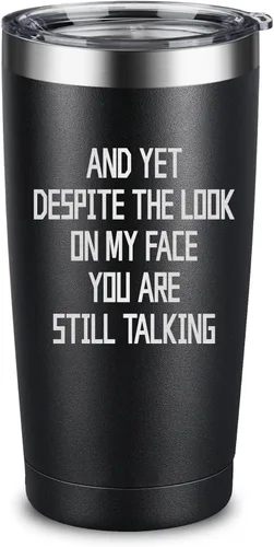 Miniatura 10 de ARIABLE World's Okayest Employee 20oz Stainless Steel Tumbler - Laser Engraved Funny Employee Gift, Double Wall Vacuum Insulated Coffee Cup with Lid