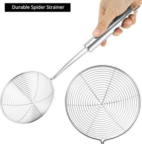 Miniatura 5 de QWORK Juego de Spaetzle Maker de acero inoxidable con mango de agarre cómodo y colador de araña