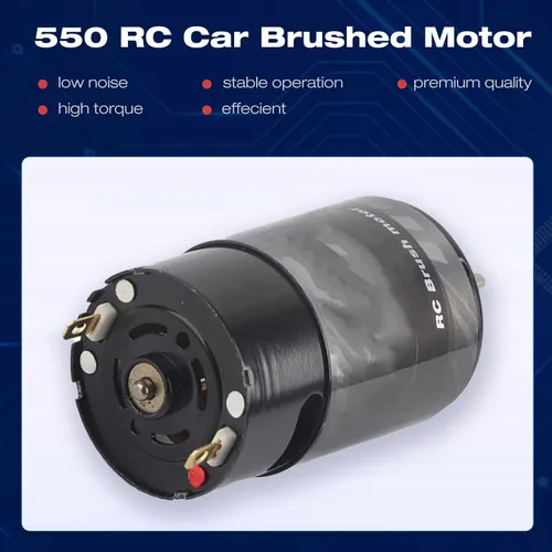 Miniatura 6 de VGEBY Motor cepillado, 12T/21T/29T/35T Vehículo de control remoto estándar 550, motor cepillado RC de alto bajo ruido, apto para vehículos RC