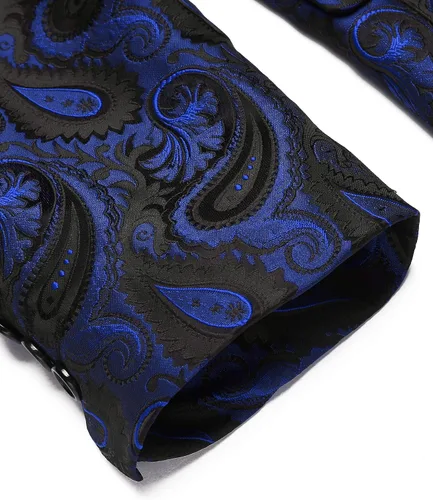 Miniatura 6 de COOFANDY Chaqueta de esmoquin floral para hombre, chal de cachemira, con solapa, chaqueta para cena, graduación, boda