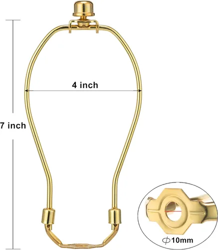 Miniatura 3 de Juego de 2 soportes desmontables para arpa de lámpara de 7 pulgadas para lámparas de mesa y de pie, soporte resistente para pantalla de lámpara